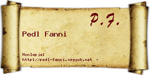 Pedl Fanni névjegykártya